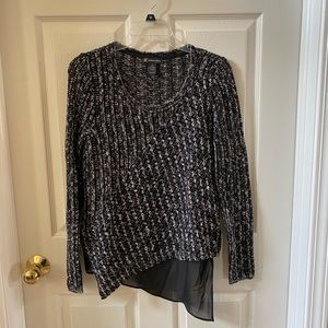 INC black and white asymmetrical sweater
